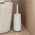 reusable Soft Bristle Toilet Brush With Base Long Handle Standing Base Toilet Cleaning Brush Space Saving Compact Toilet Scrubber Deep Cleaning. 