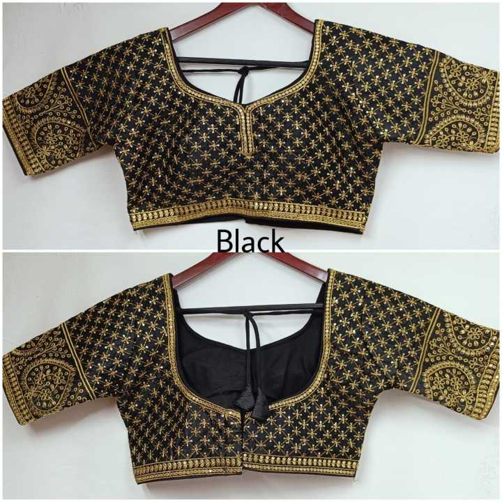 Readymade%20Women%20Fashion%20Formal%20Traditional%20Half%20Sleeves%20Blouses%20-%20Image%203