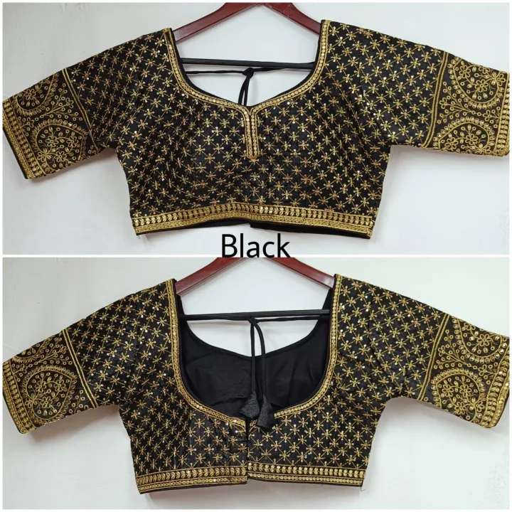 Readymade%20Women%20Fashion%20Formal%20Traditional%20Half%20Sleeves%20Blouses%20-%20Image%203