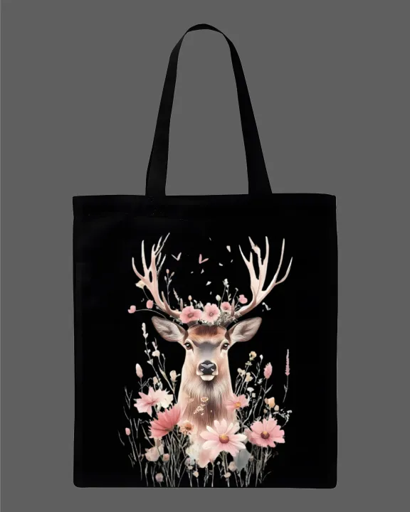 Floral%20Deer%20Printed%20Tote%20Bag%20%E2%80%93%20Aesthetic%20Nature%20Design%E2%80%93%20Eco-Friendly%20Cotton%20Shoulder%20Shopping%20Bag-White,%20Black%20-%20Image%203