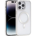 iPhone 11 Pro Max Transparent Magsafe Magnetic Wireless Charging Case- Black, Navy Blue, White. 