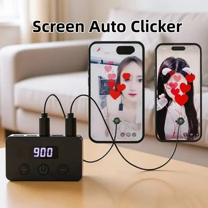 Black Multiple Clickheads Screen Auto Clicker Rechargeable Phone Tap ...