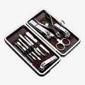 12 In 1 Professional Manicure Pedicure Set With Designer Leather Case. 