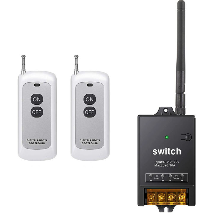 Remote Control Switch,DC 12V/24V/48V/72V 40A Relay, Wireless RF Switch ...