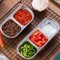 /2/3/4 Compartment Home Stainless Steel Kitchen Vinegar Spice Plates Sauce Dish Seasoning Container Condiment Tray. 