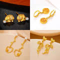 Vieam Gold Filled Live Streaming Same Style Little Elephant Full Circle Blessing Character Bowknot Rose Vine Stud Earrings. 