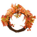 Led (Led装饰灯) Led Pumpkin Maple Leaves Wreath Pumpkin (南瓜) Halloween Thanksgiving Day Home Decoration Maple Leaves (枫叶) Wreath (花环) for Thanksgiving Dinner (感恩节晚宴). 