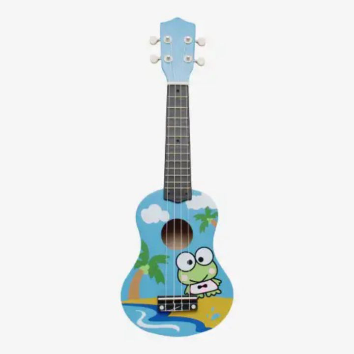 Frog Printed Ukulele Cute 21 Inch Wooden Ukulele, Beginners Simulation Little Kinds Young Children, Music Instrument