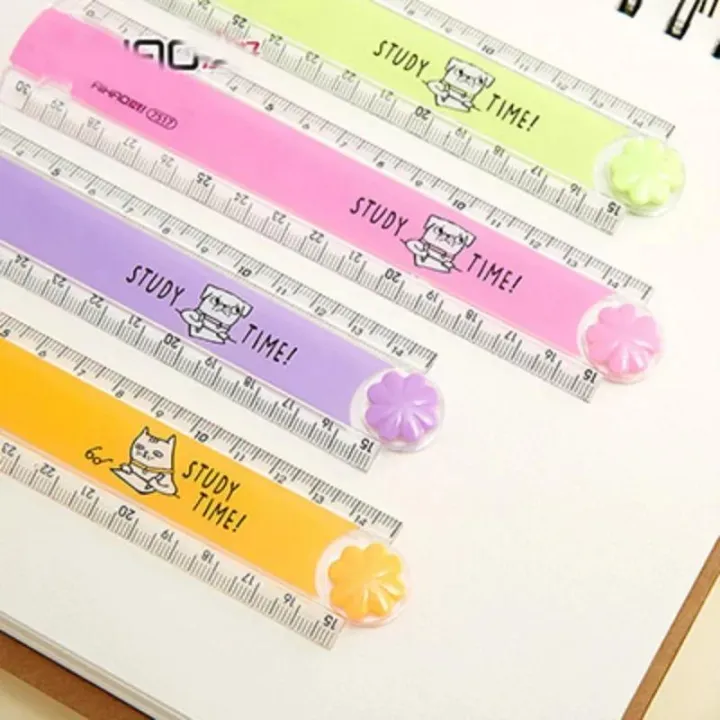 30CM Multifunction DIY Drawing Rulers Cute Kawaii Study Time Color ...