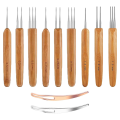 9 Pcs Dreadlock Crochet Hook for Hair, Loc Needle for Dreads with 2 Interlocking Tool 0.5mm 0.75mm 1mm Weaving Crochet. 