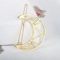 Pebbles Nepal Gold Geometric Moon Hair Clip for Women | Simple Korean Style Hairclips Hairpin - 6pcs. 