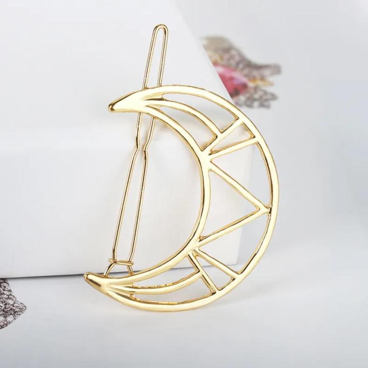 Pebbles%20Nepal%20Gold%20Geometric%20Moon%20Hair%20Clip%20for%20Women%20%7C%20Simple%20Korean%20Style%20Hairclips%20Hairpin%20-%206pcs%20-%20Image%202