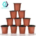 10 Pcs Small Plastic Round Flower Pot Terracotta Nursery Planter Home Decor. 