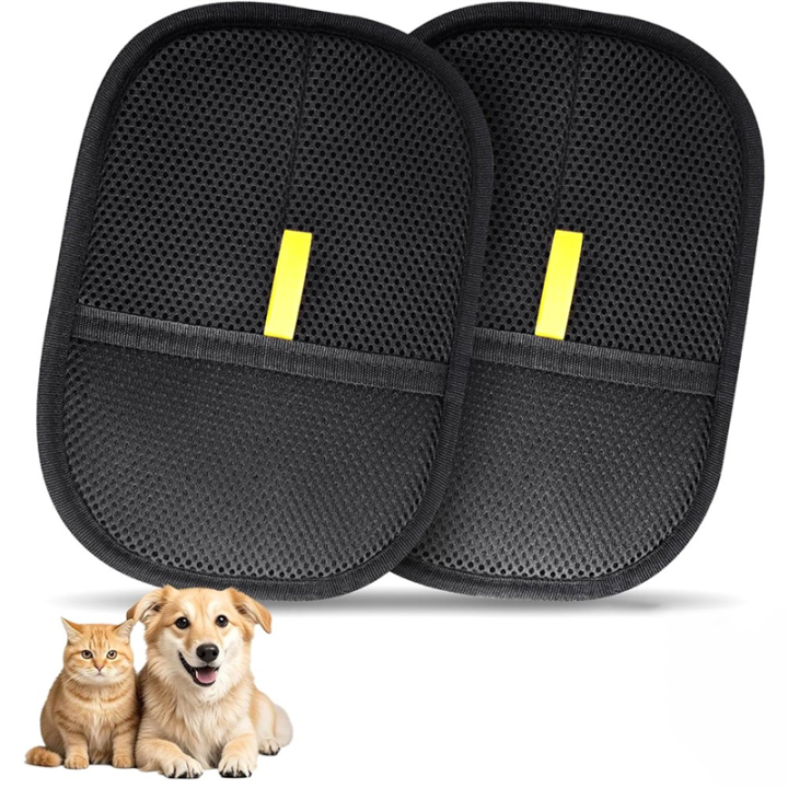 Hair Removal Glove Brush Tool Pet Electrostatic Reusable Cat Dog Grooming Glove Hair Remover 2 Pcs
