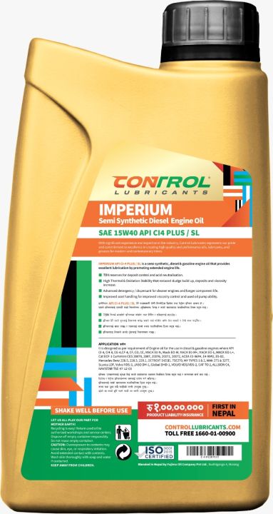 Control%20Lubricants%20Imperium%20SAE%2015W40%20API%20SL/CI4%20Plus%20Semi%20Synthetic%20Heavy%20Duty%20Diesel%20Engine%20Oil%201%20Ltr%20-%20Image%204