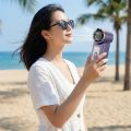 Portable High Speed Handheld Turbo Fan 199 Adjustable Gears Adjustable Speeds Mini Fan Rechargeable LED Display Small Electric Fan Summer Cooling. 