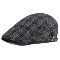 Stripe Lattice Beret Hat Women Men Plaid Visors Duckbill Herringbone Flat Cap. 