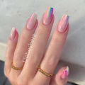 Artificial Press On False Nails For Gluing Natural French Nails Short Ballerina Full Cover Finger Tips Manicure Tool. 