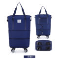 Expandable Foldable Duffle Bag With Wheels And Handle Luggage Bar For Travel. 