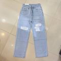 Tailor Stitch High Waist Straight Baggy Grunge Jeans For Women. 
