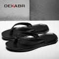 DEKABR 2026 New Summer Beach High Quality Genuine Hide Slippers Flip Flop Comfortable Lightweight Outdoor Men Shoes. 