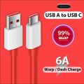 65W For Oneplus 9 9R Nord 2 N10 CE 5G Warp Charge Type-C Dash Cable 6.5A Fast Charge One Plus 8 7 Pro 7t 7 T 6t 9RT Warp Charger. 