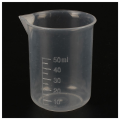 NCANRUI 6 Pcs 50 Ml Laboratory Plastic Water Liquid Measuring Cup Transparent. 