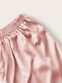 Contrast Binding Lapel Neck Pajama Set For Girls. 
