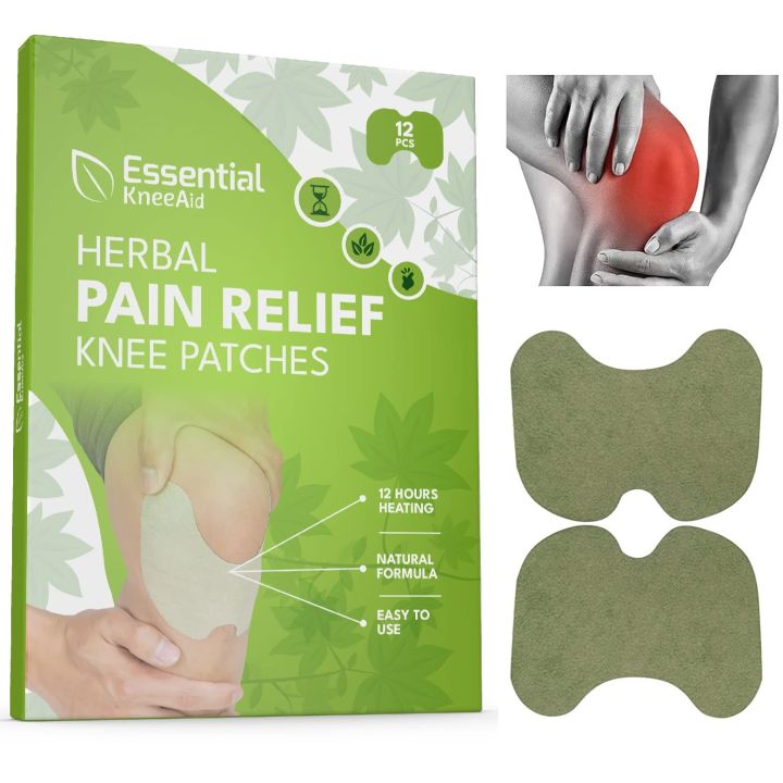 12pcs Box Knee Pain Relief Patch Knee Discomfort Relief Plaster Hot Moxibustion Plaster Leg Pain Relief Wormwood Sticker Heat Patches for Pain Relief and Inflammation
