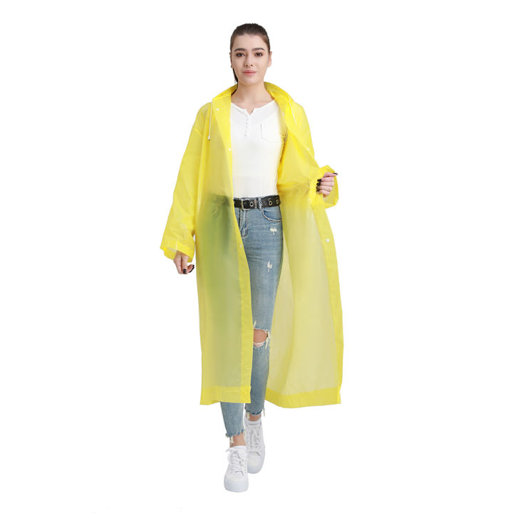 Eva Waterproof Reusable Transparent Hooded Multicolor Raincoat - Yellow | Pink | Fashion | Raincoats For Women