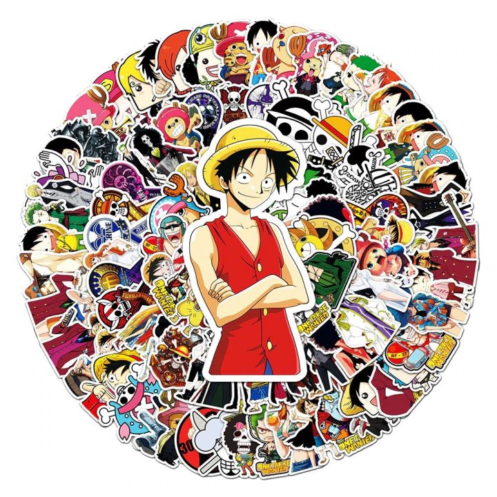 Artsy Home 25/50/100 Pcs One Piece Anime Stickers for Laptops and Skateboards Cellphone Guitar