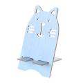 2Pcs Rabbit/Cat Wooden Mobile Phone Stand - Random Color. 