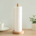 Kitchen Counter Top Tissue Holder | Wooden Kitchen Bamboo Paper Towel Standing With 1 Free Roll. 