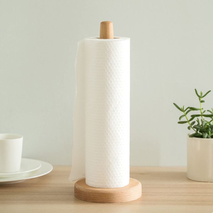 Kitchen%20Counter%20Top%20Tissue%20Holder%20%7C%20Wooden%20Kitchen%20Bamboo%20Paper%20Towel%20Standing%20With%201%20Free%20Roll%20-%20Image%202