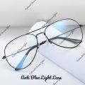 Unisex Blue Ray Cut UV Protected Anti Scratch Aviator Glasses For Reading Gaming Driving. 