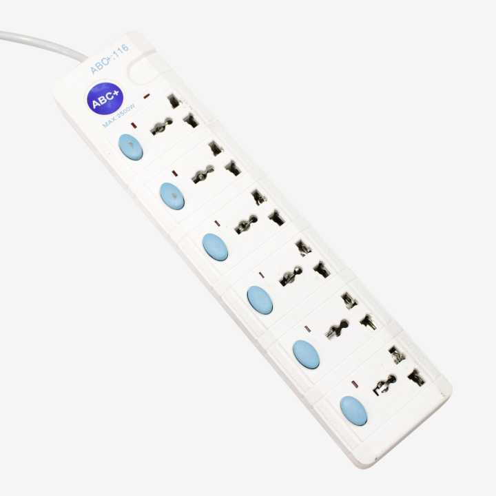 ABC+ Extension Cord Of  6 Power Socket With 3m Cable 116 2500W