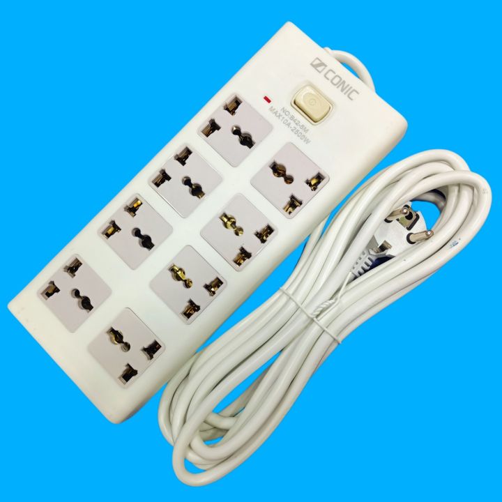 8 Ports Multiplug Extension Cords with Heavy Duty Power Universal Multi Plug