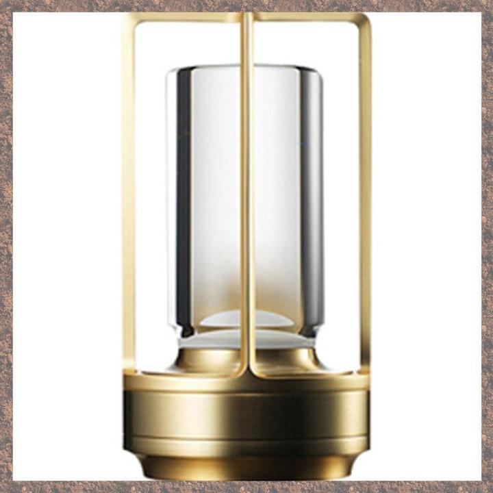 1 Piece Rechargeable Crystal Lamp Bedside Table Bedroom Led Touch Table Lamp Gold