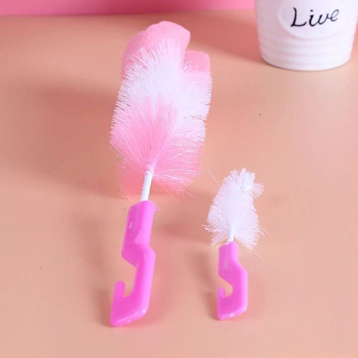 Milk Bottle and Nipple Cleaner l Feeder Cleaner Brush Pink Color main image 1