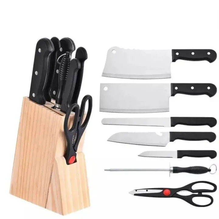 Professional Kitchen Knife Set 7 Pc With Wooden Block Stand