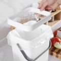 1.3 Gallon Kitchen Compost Bin Trash Can with Lid Food Waste Bin Small and Light Bathroom Trash Can White. 