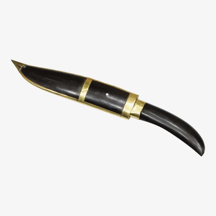 Black/Gold/Silver%20Nepali%20Handicrafts%20Bone%20Handle%20With%20Cover%20Knife%2010%20Inch%20Only%20For%20Decoration%20-%20Image%204
