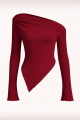 Grunge Asymmetrical Rib Top For Women. 