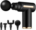 Lifelong LLGM109 Percussion Massage Gun for Pain Relief, Deep Tissue, 6 Speeds & 4 Massage Heads, Cordless, Quiet Operation for Neck, Shoulders, Back, Arms, Legs & Feet (Black). 