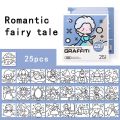 DIY Mini Cartoon Coloring Book 25Sheets Note Coloring Watercolor Coloring Book Portable Doodle Books Drawing Practice. 