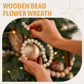 NAMUNY 9 Foot Natural Wood Bead Christmas Garland Wooden Christmas Tree Garland Perfect for Rustic Natural Country Farmhouse. 