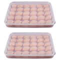 NAMUNY Egg Container, Refrigerator Deviled Egg Tray Carrier with Lid for 60 Eggs - Plastic Fridge Stackable Portable 2 Pack. 
