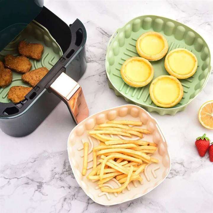 %5BHot%20Cake%5D2PCS%20Tray%20Reusable%20Square%20Air%20Fryer%20Pan%20Silicone%20Mold%20Microwave%20Pads%20Baking%20Mat%20Pot%20Tray,%20Du%20-%20Image%204