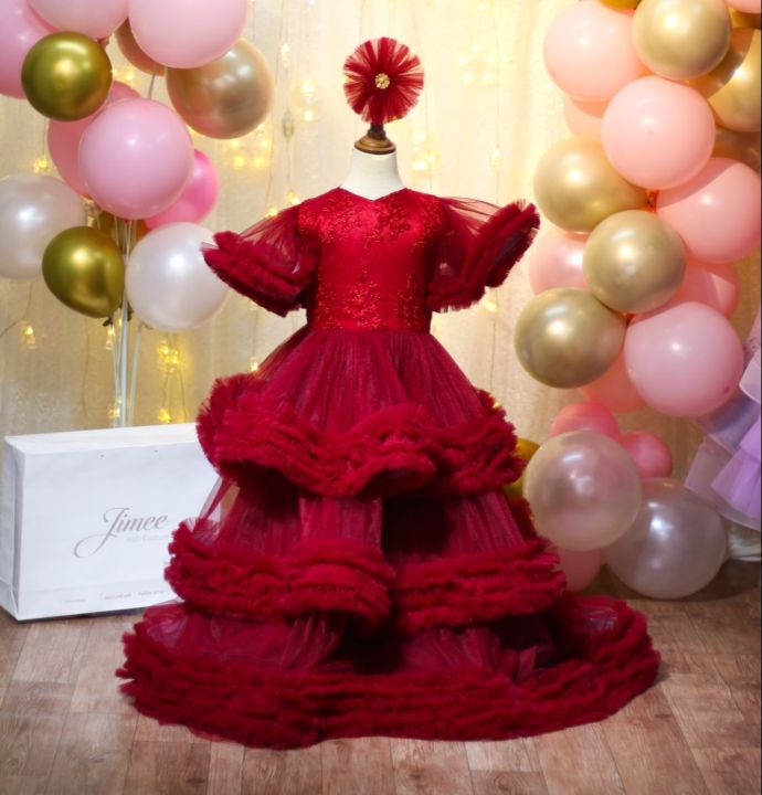 Maroon Heavy Tutu Dress Daraz .np