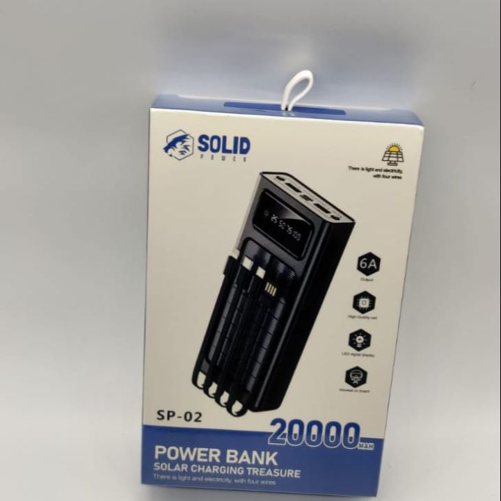 Solid Power Solar Charging Power Bank (20000 MAH )